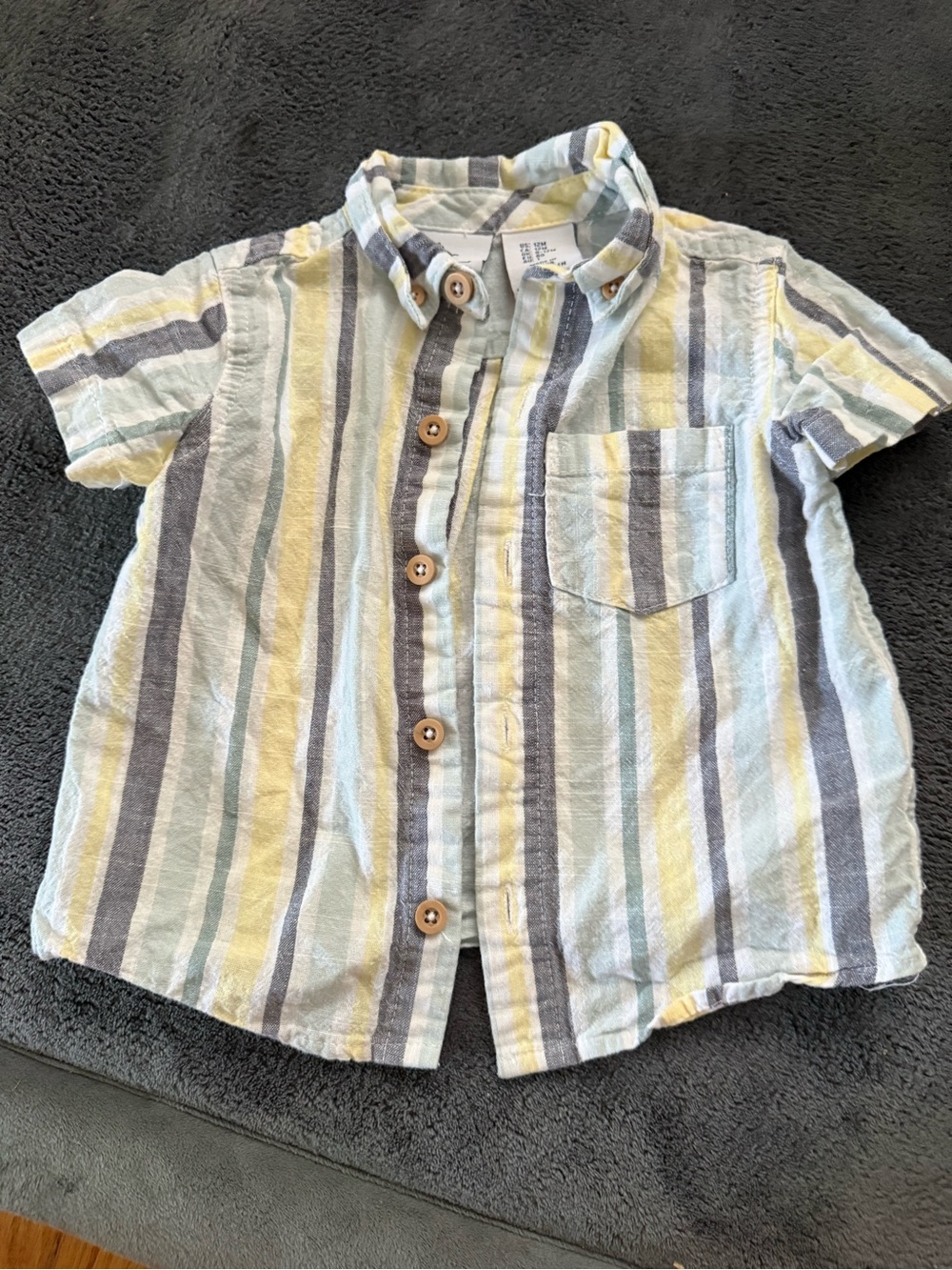 Tommy Bahama Boys' Short-Sleeve Striped Button-Down Shirt - Yellow, Blue, Gray